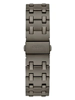Dark Silver and Burgundy Analog Watch