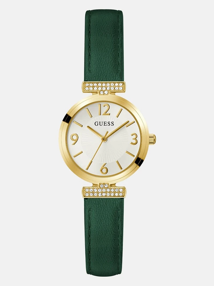 Gold-Tone and Leather Analog Watch