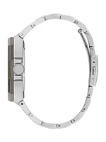 Silver-Tone and Gray Textured Multifunction Watch