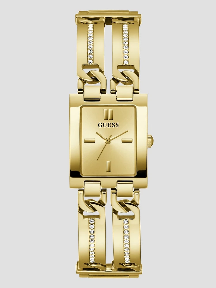 Gold-Tone Square Analog Watch