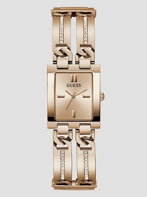 Rose Gold-Tone Square Analog Watch