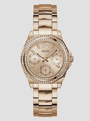 Rose Gold-Tone and Crystal Multifunction Watch