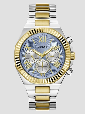 Two-Tone and Blue Multifunction Watch
