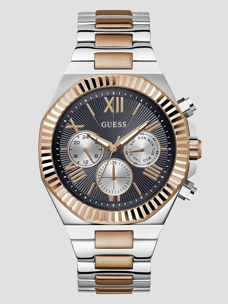 Two-Tone and Navy Multifunction Watch