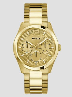 Textured Gold-Tone Multifunction Watch