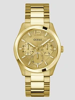 Textured Gold-Tone Multifunction Watch