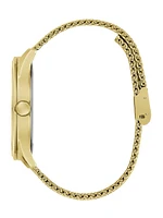 Gold-Tone Mesh Analog Watch