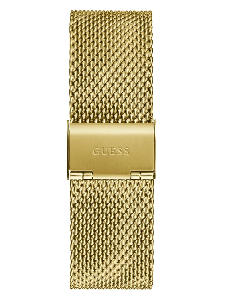Gold-Tone Mesh Analog Watch