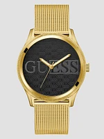 Gold-Tone Mesh Analog Watch