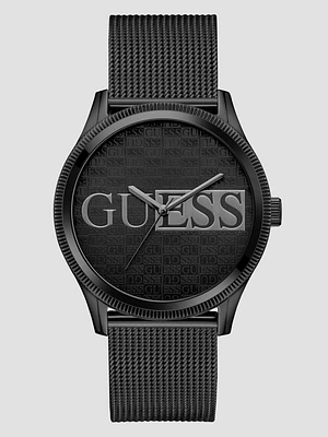Black Mesh Analog Watch