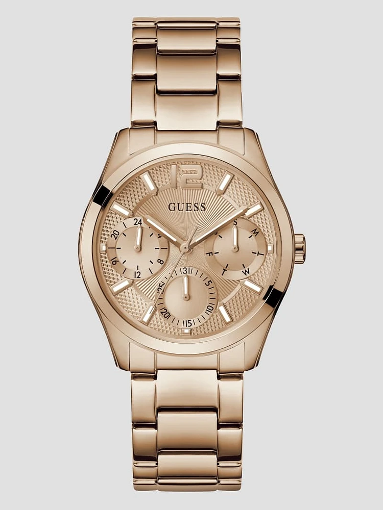 Rose Gold-Tone Multifunction Watch