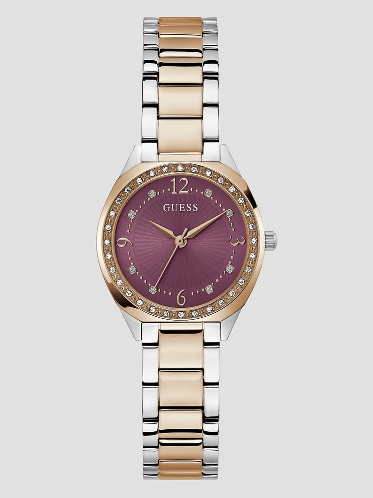Two-Tone Purple Analog Watch
