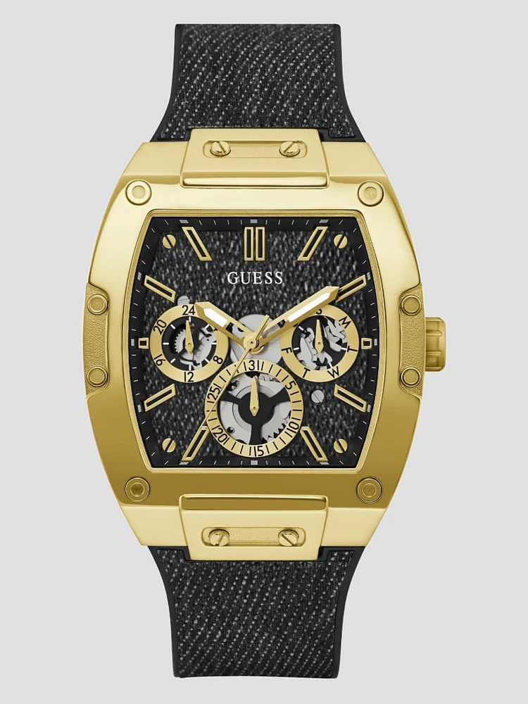 Gold-Tone Silicon Multifunction Watch
