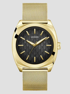 Gold-Tone Mesh Analog Watch