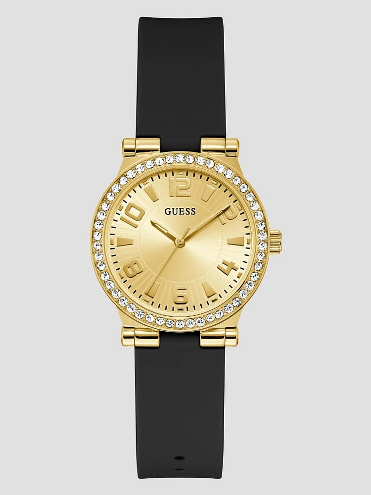 Gold-Tone Analog Silicon Watch
