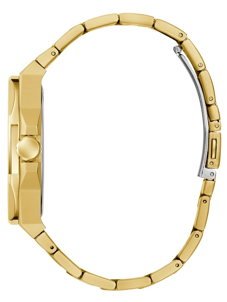 Gold-Tone and Green Analog Watch