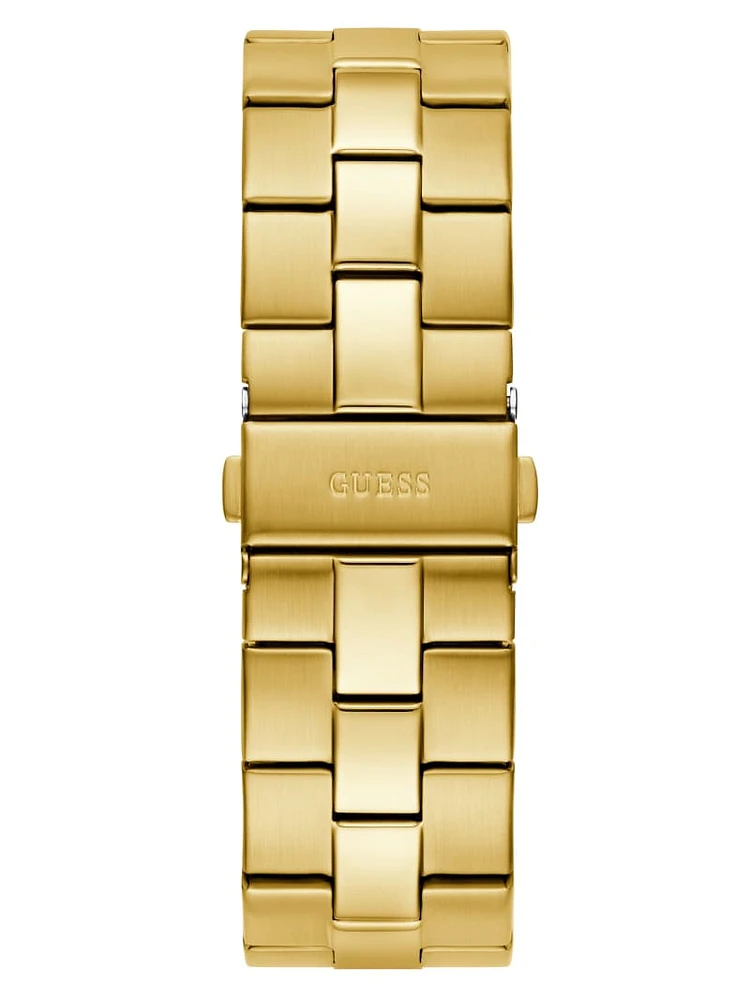 Gold-Tone and Green Analog Watch