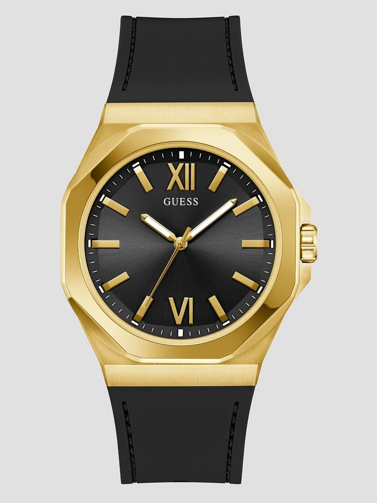 Gold-Tone and Black Analog Watch