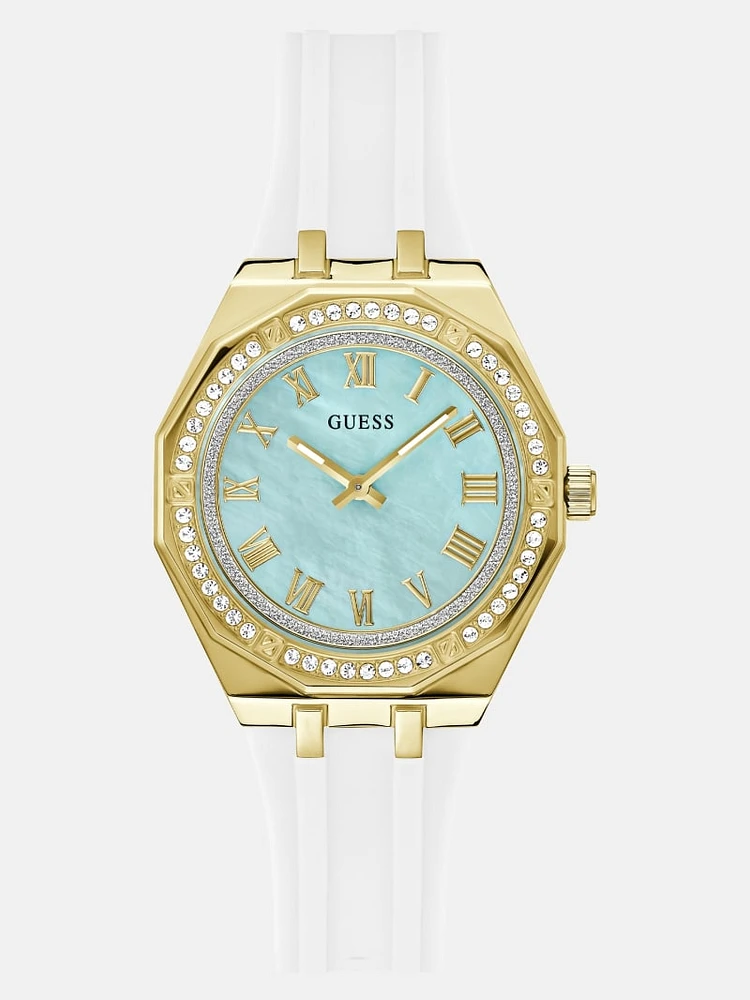 Gold-Tone and White Analog Watch