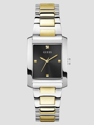 Multi-Tone and Black Square Analog Watch
