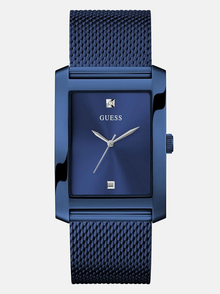 Blue Mesh Analog Watch