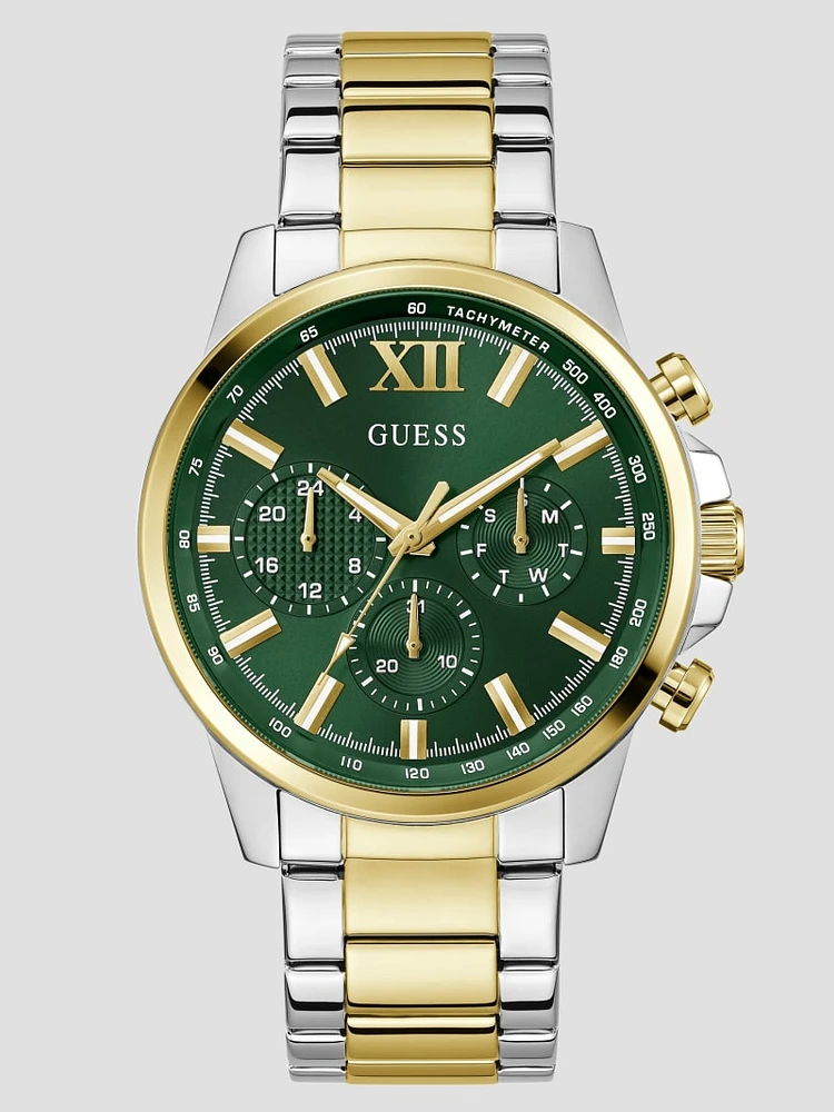 Multi-Tone and Green Multifunction Watch