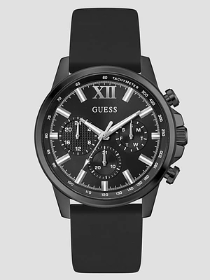 Black Silicone Multifunction Watch