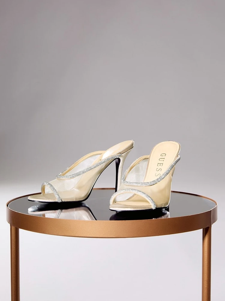 Mansa Rhinestone Mesh Heels