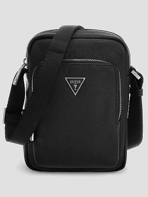 Faux-Leather Saffiano Crossbody