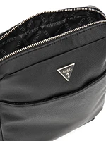 Eco Saffiano Top-Zip Flat Crossbody