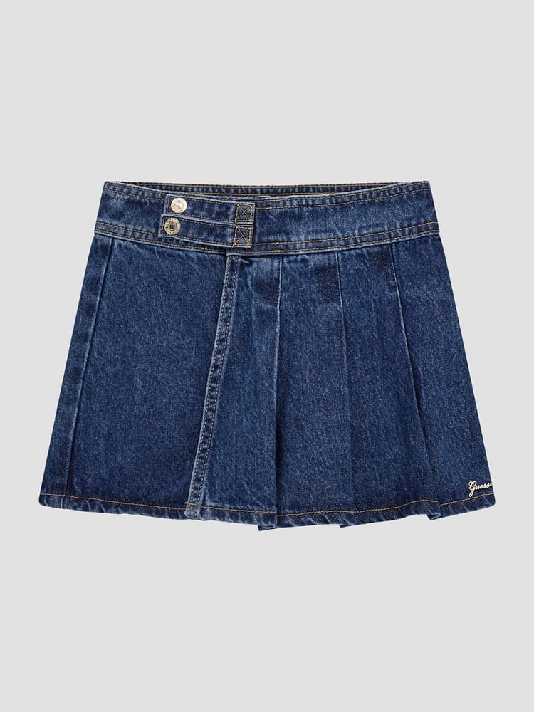 Lurex Denim Pleated Skort (7-16)