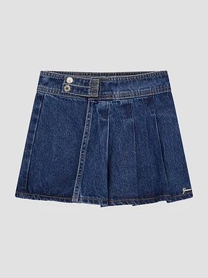 Lurex Denim Pleated Skort (7-16)