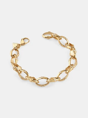 Gold-Tone Bamboo Linked Chain Bracelet
