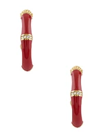 Bamboo Crystal Hoop Earrings
