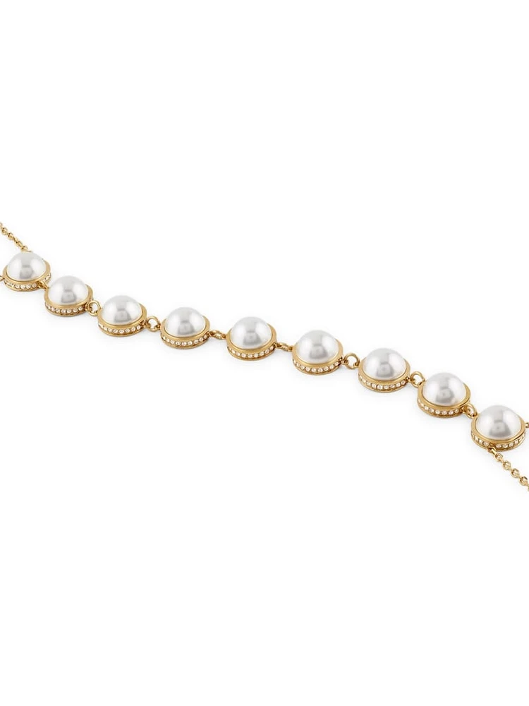 Gold-Tone Faux-Pearl Body Chain