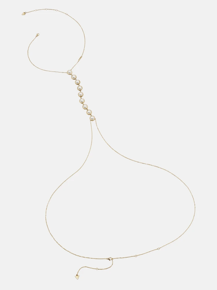 Gold-Tone Faux-Pearl Body Chain