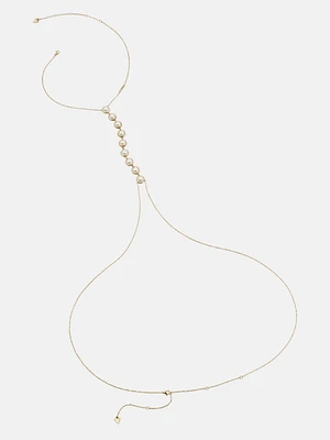 Gold-Tone Faux-Pearl Body Chain