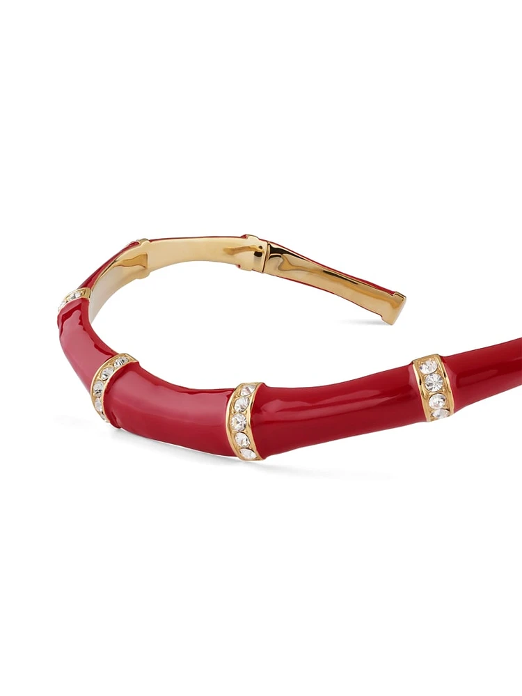 Gold-Tone and Red Bamboo Choker