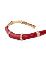 Gold-Tone and Red Bamboo Choker