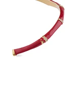 Gold-Tone and Red Bamboo Choker