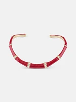 Gold-Tone and Red Bamboo Choker
