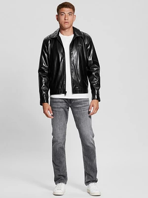 District Faux-Leather Zip Jacket