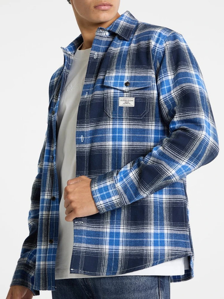 Plaid Long-Sleeve Pocket Shirt