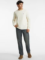 Waffle-Knit Mini Triangle Long-Sleeve Tee