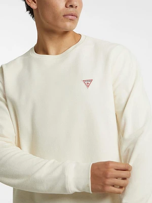 Waffle-Knit Mini Triangle Long-Sleeve Tee