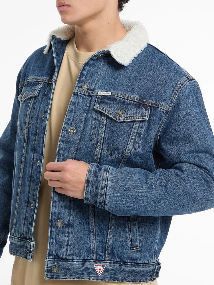 Sherpa Collar Denim Trucker Jacket