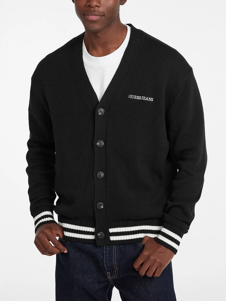 Embroidered Logo Varsity Cardigan