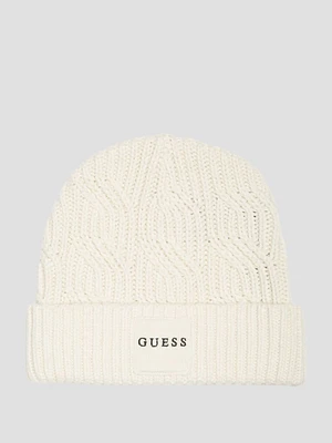 Eco Wool-Blend Cable-Knit Beanie