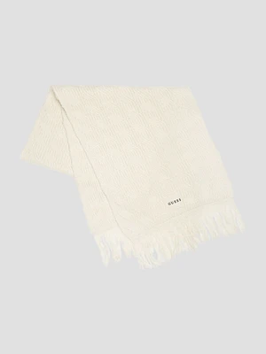 Eco Wool-Blend Cable-Knit Scarf