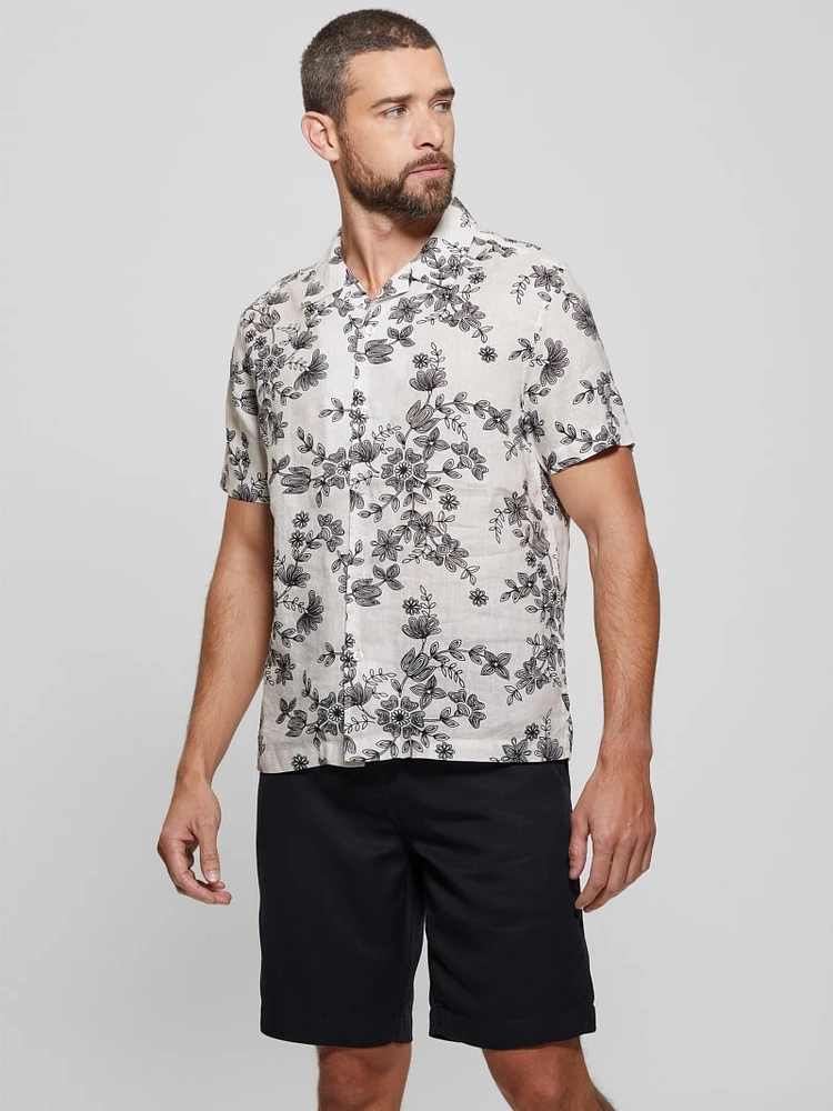 Eco Linen Freehand Floral Shirt